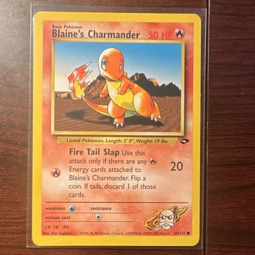 Pokémon Blaine's Charmander 60/132 Gym Challenge Card