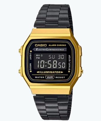 Casio Men's Classic Digital Black/Gold Tone Watch - A168WEGB-1BDF