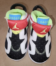 Air Jordan Nike Retro 6 CT4417-103 Little Flex Baby Multi White Shoes Size 4C