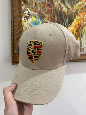SALE Porsche Crest Logo Cap Beige Adjustable Baseball Hat Unisex - New 2026