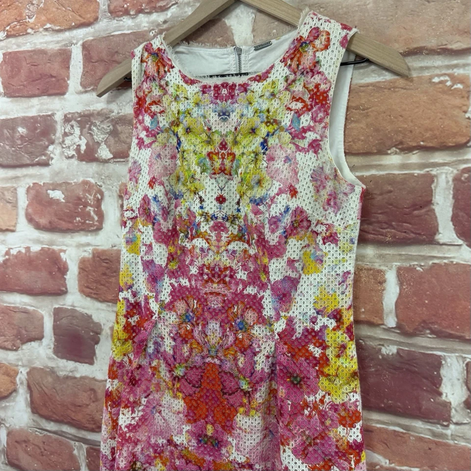 Vestido Elie Tahari Santo Francés Ramo Mujer 2 Multicolor Bordado Ojales Foto 4 de 4