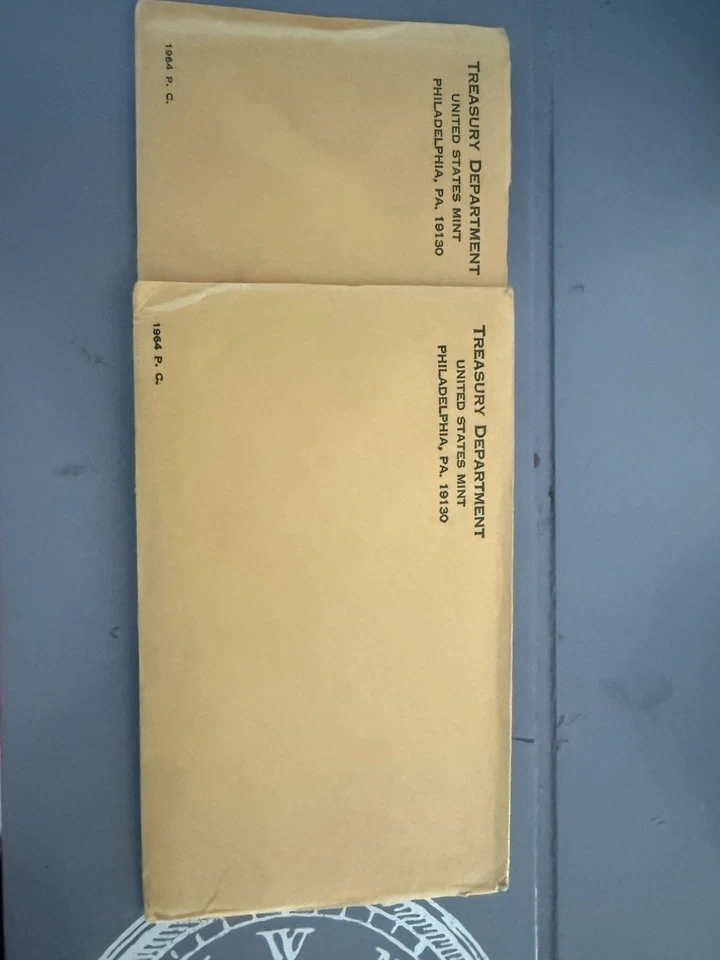 Two 1964 U.S. Proof Sets in Original Sealed Envelopes - w/Original Mint Mailer.  - Image 2 of 2