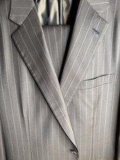 Brioni Parlamento Gray/Charcoal With Stripes/Super 150s 2Pc Suit 46L BRAND NEW