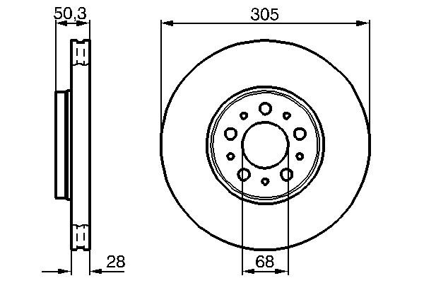 1X Bosch 0 986 479 C59 Bremsscheibe FüR Volvo-image