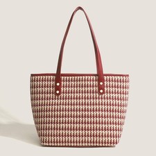 Tote bag women's large capacity tote purse, simple shoulder hobo bag red