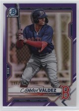 2021 Bowman Draft Chrome Purple Refractor 196/250 Freddy Valdez #BDC-96 0b3