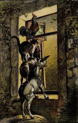 Künstler Ak Leinweber, R., Märchen, Gebrüder Grimm, Die Bremer... - 4112549