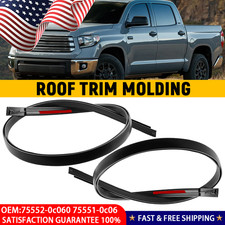 2x Left Right Roof Molding Drip Trim Black For 2007-2021 Toyota Tundra Crewmax