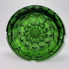 Vintage Anchor Hocking 6” Fairfield Emerald Green Starburst Glass Ashtray