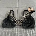 NWT OLGA SATIN FLORAL UNDERWIRE BRA  #35030 SIZE 42 DD