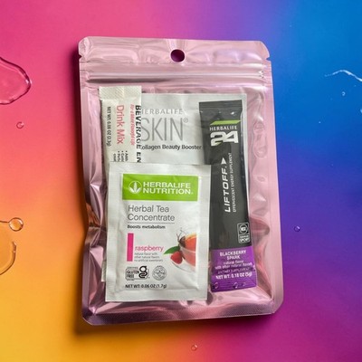 Herbalife Sample Pack Tea LiftOff Collagen Drink Mix Energy Variety Bundle