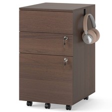 Under Desk Wooden Filing Drawer Cabinet w/Lock 4 Keys for Letter/Legal/A4