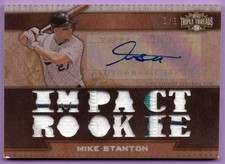 2011 TOPPS TRIPLE THREADS RELIC AUTOGRAPHS WOOD #TTAR174 MIKE STANTON 1/1