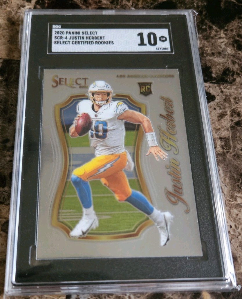 2020 Panini Select Justin Herbert Select Certified Rookies - RC - SGC 10 GEM PSA