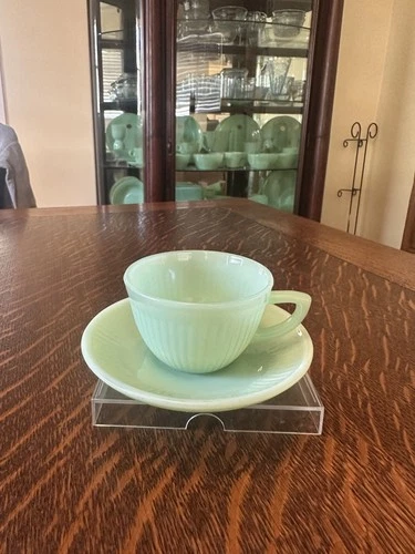 Fire King Jadeite Jane Ray Demitasse Set