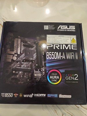 ASUS PRIME B550M-A WIFI II MicroATX Motherboard WiFi 6 HDMI Bluetooth AMD AM4