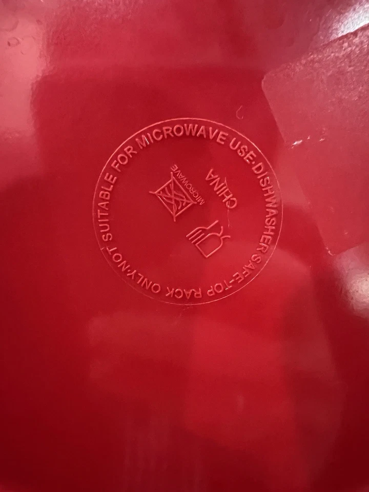 10pc Red Melamine Dinner Plate Dotted Edge Holidays Fun Party table - Imagem 2 de 4