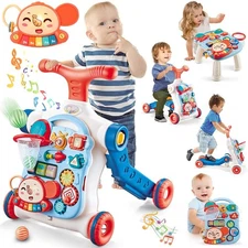 Baby Walker 5 in 1,Sit-to-Stand Learning Walker,Assemble as Scooter/Balance B...
