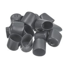50pcs Rubber End Caps 24mm ID PVC Tube Bolt Cover Screw Protectors Dark Grey