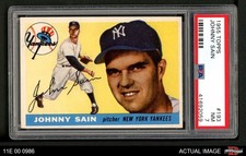 1955 Topps #193 Johnny Sain Yankees PSA 7 - NM
