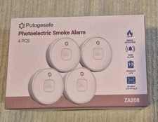 Putogesafe Photoelectric Smoke Alarm ZA208 – 4 Pack, NEW Open Box