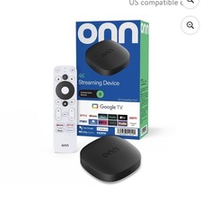 onn. 4K Streaming Device Google TV Voice Remote Dolby Audio Wi-Fi HDMI Black