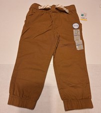 Garanimals Boys 2T Twill Joggers Pants Brown Pockets New