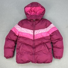 Pink Platinum Jacket Girls Medium Pink Colorblock Hooded Fleece Lined Puffer