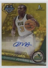 2023-24 Bowman U Chrome Prospect Yellow Refractor 4/75 Diamond Johnson Auto j8o