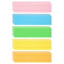 100 Sheets Ruled Sentence Strips, 3" x 12"Sentence Strips, 5 Colors