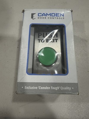 Camden Door Controls Push to Exit Switch Green N/O Narrow Faceplate CM-8100G/7