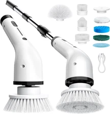 Electric Spin Scrubber for Cleaning, Cordless IPX5 Waterproof Bathroom Shower Sc