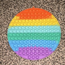 Large Rainbow Pop It Round Fidget Tactile Sensory Toy for Ages 4-12, 4-16 Years