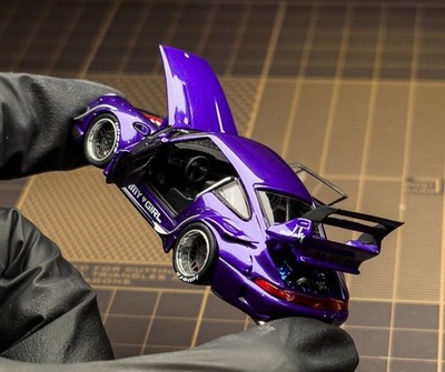 PGM 1:64 Purple RWB 993 Sports Open Model Diecast Display Car