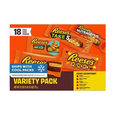 REESE'S Assorted Peanut Butter Candy Variety Pack, 27.2 oz (18 Count)