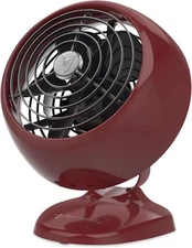 Retro metal air circulation fan, two speed settings, adjustable tilt angle