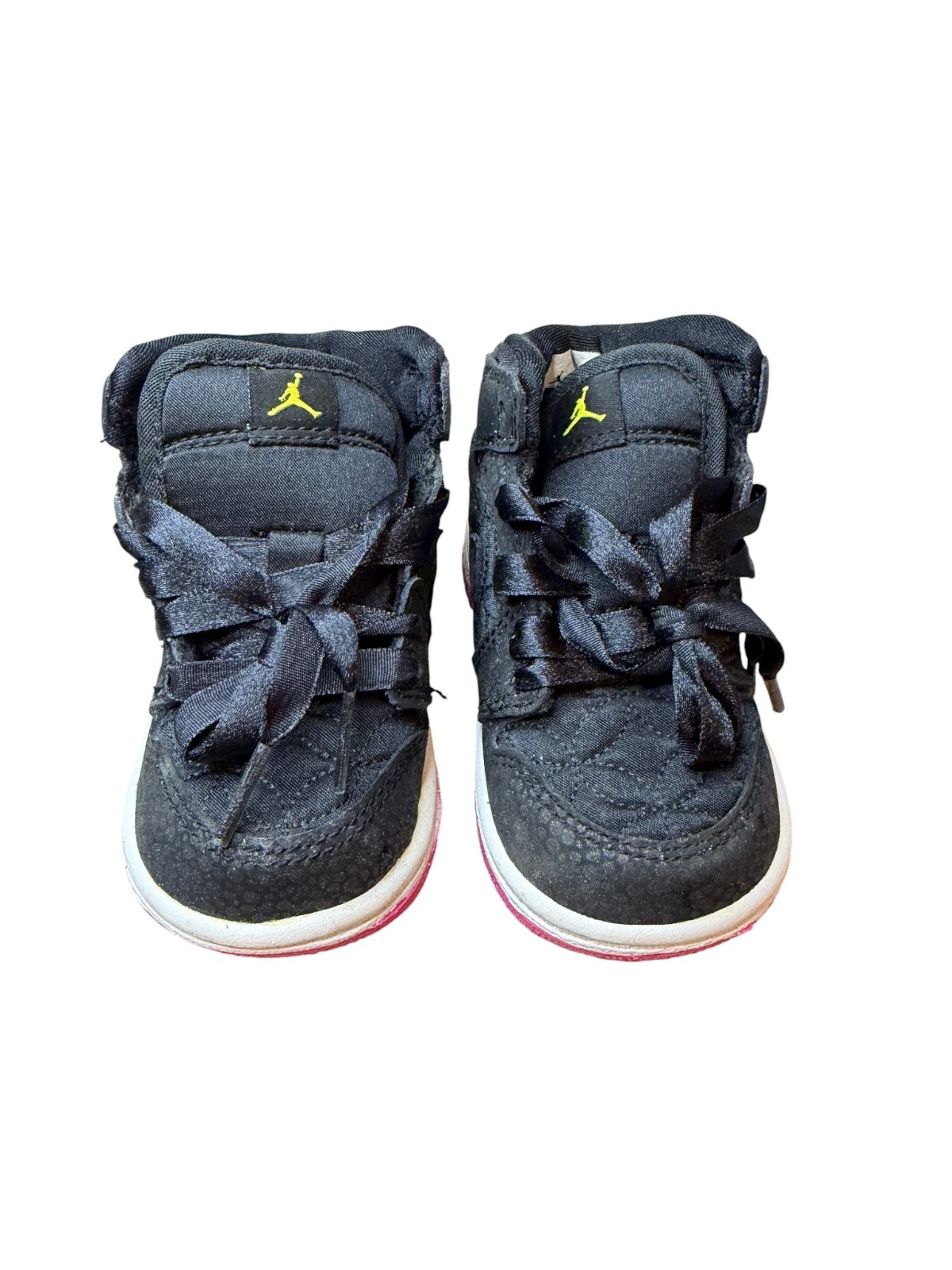 Nike Air Jordan 1 Retro High Toddler Shoes Size 4C –Black Pink Yellow (Preowned)-image