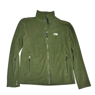 The North Face TKA Glacier Full-Zip Fleece Mens M Green A9DQ Excellent Zip-In