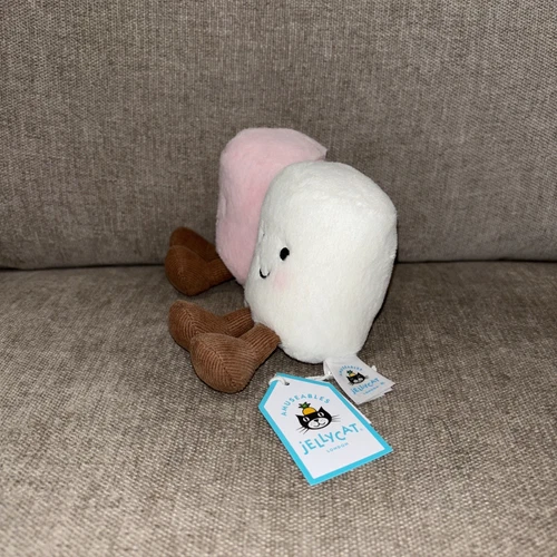 Jellycat AMUSEABLE PINK & WHITE MARSHMALLOWS Soft Cute Plush Authentic NWT - Picture 2 of 5