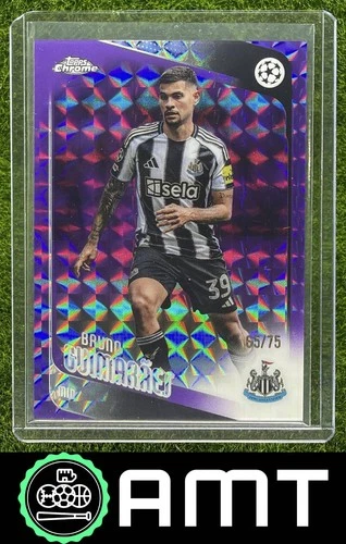 Bruno Guimaraes 2025-26 Topps Chrome UEFA CC 65/75 Purple Geometric Newcastle