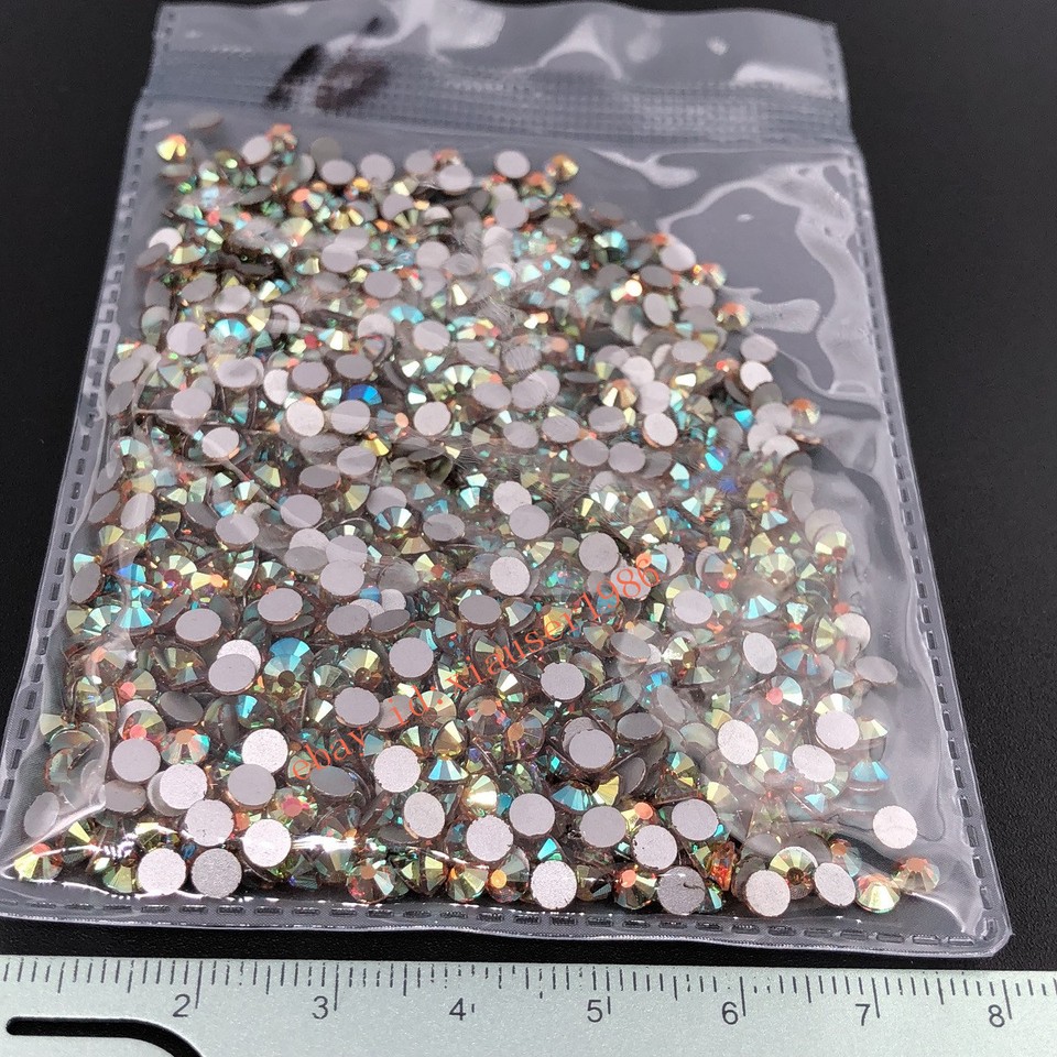 1440pcs Glitter Sunrise AB Nail Art Rhinestones Crystal Gems 3D Nails ...