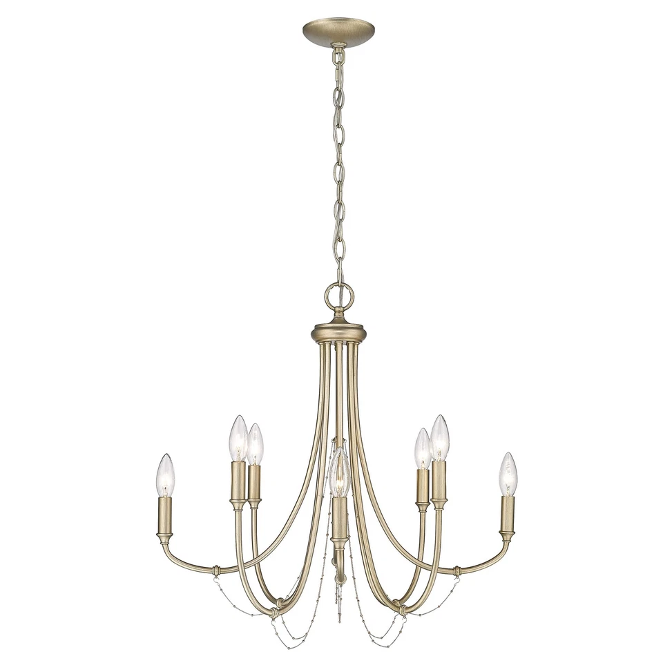 Lámpara de araña Golden Lighting Kamila de 8 luces en oro blanco Foto 4 de 4