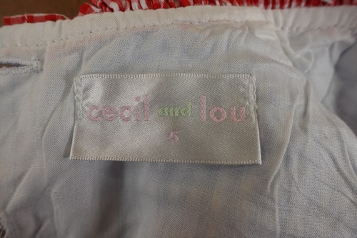 Cecil & Lou Girls Size 5 Red White Blue Gingham Check Sleeveless Apple Dress - Picture 3 of 6