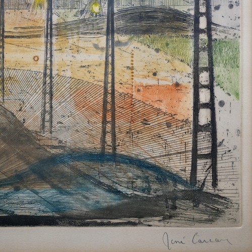Vintage René Carcan Signed Limited Edition Abstract Etching "Under the Sun" - Picture 8 of 18