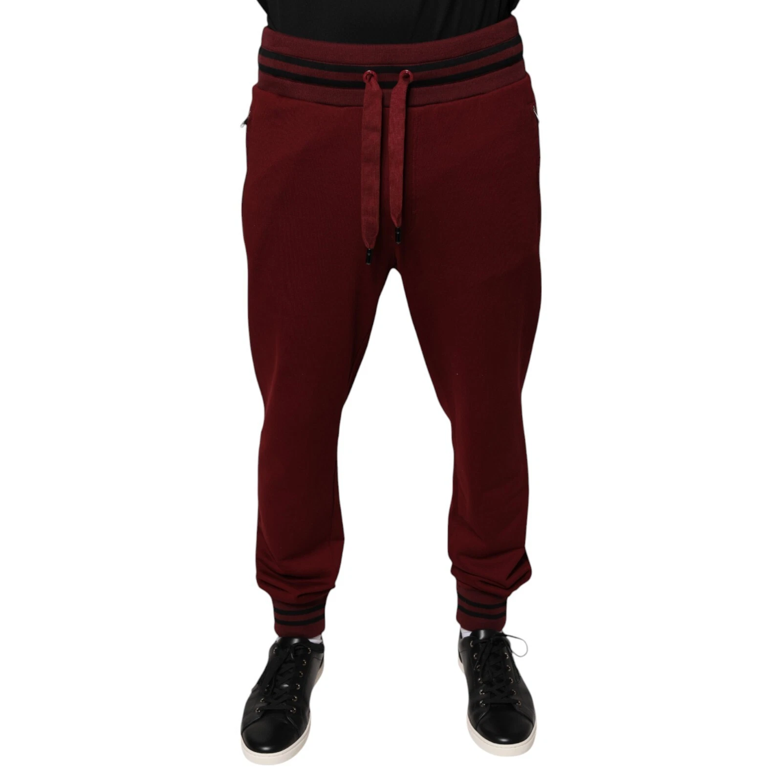 DOLCE & GABBANA Pants Dark Red Cotton Men Jogger Sweatpants IT50/W36/L 970usd