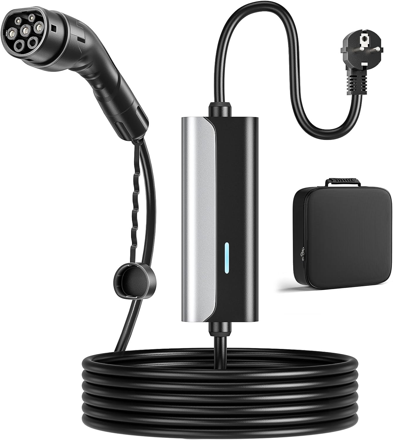 EV chargeur Type 2 16A pour voiture électrique avec témoin lumineux LED de nuit