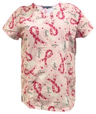 Womens microfiber ultra soft touch medical scrub Believe Cure Faith L