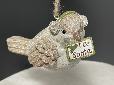 Snow Sparrow To Santa Ornament Giftcraft Winter Decoration Christmas Tree Gift