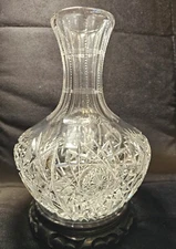 Antique  ABP Cut Crystal Carafe  Fine Detail American Brilliant Unmarked