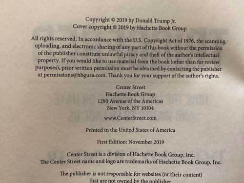 DONALD TRUMP JR SIGNED FIRST EDITION 2019 HC/DJ “TRIGGERED “/ FREE POSTAGE!!! - Picture 7 of 7